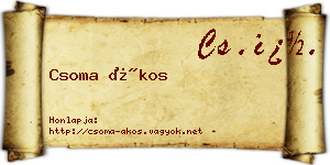 Csoma Ákos névjegykártya